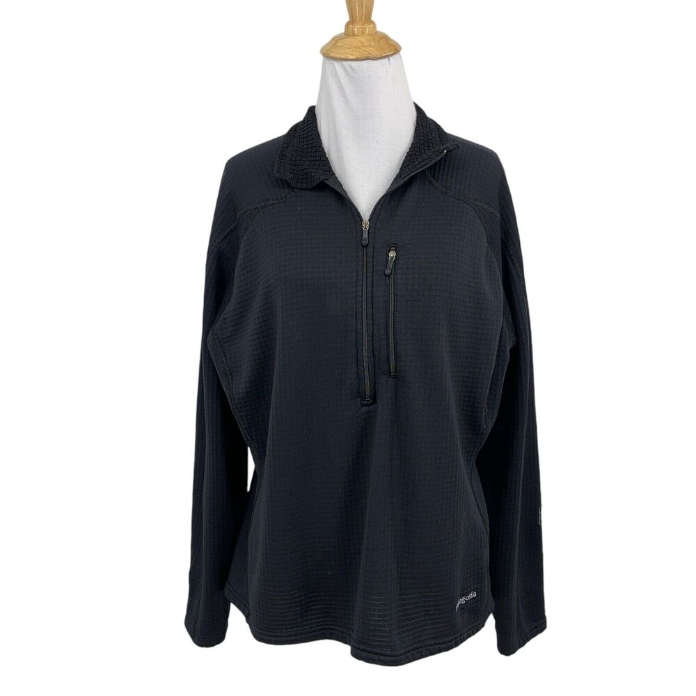 Patagonia Sweater Womens L Large Black Half Zip Polartec Thermal Pro ABC Family
